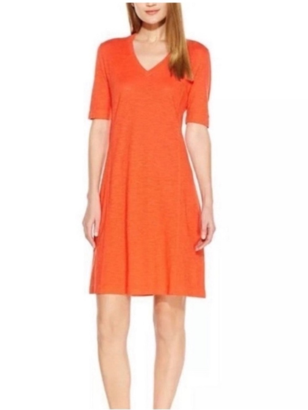 Eileen Fisher Hemp/Organic Cotton V Neck Dress. SP. NWT. $325!